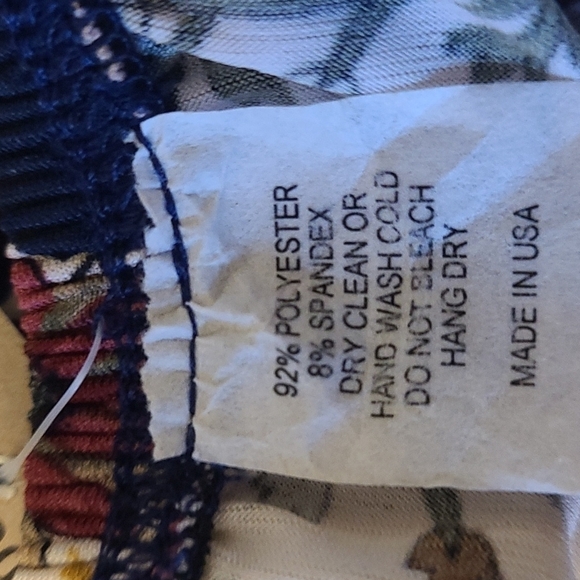 TRIBE Blue off the Shoulder Bohemian Floral MIDI Sundress Dress Size Small NWT - Picture 8 of 8